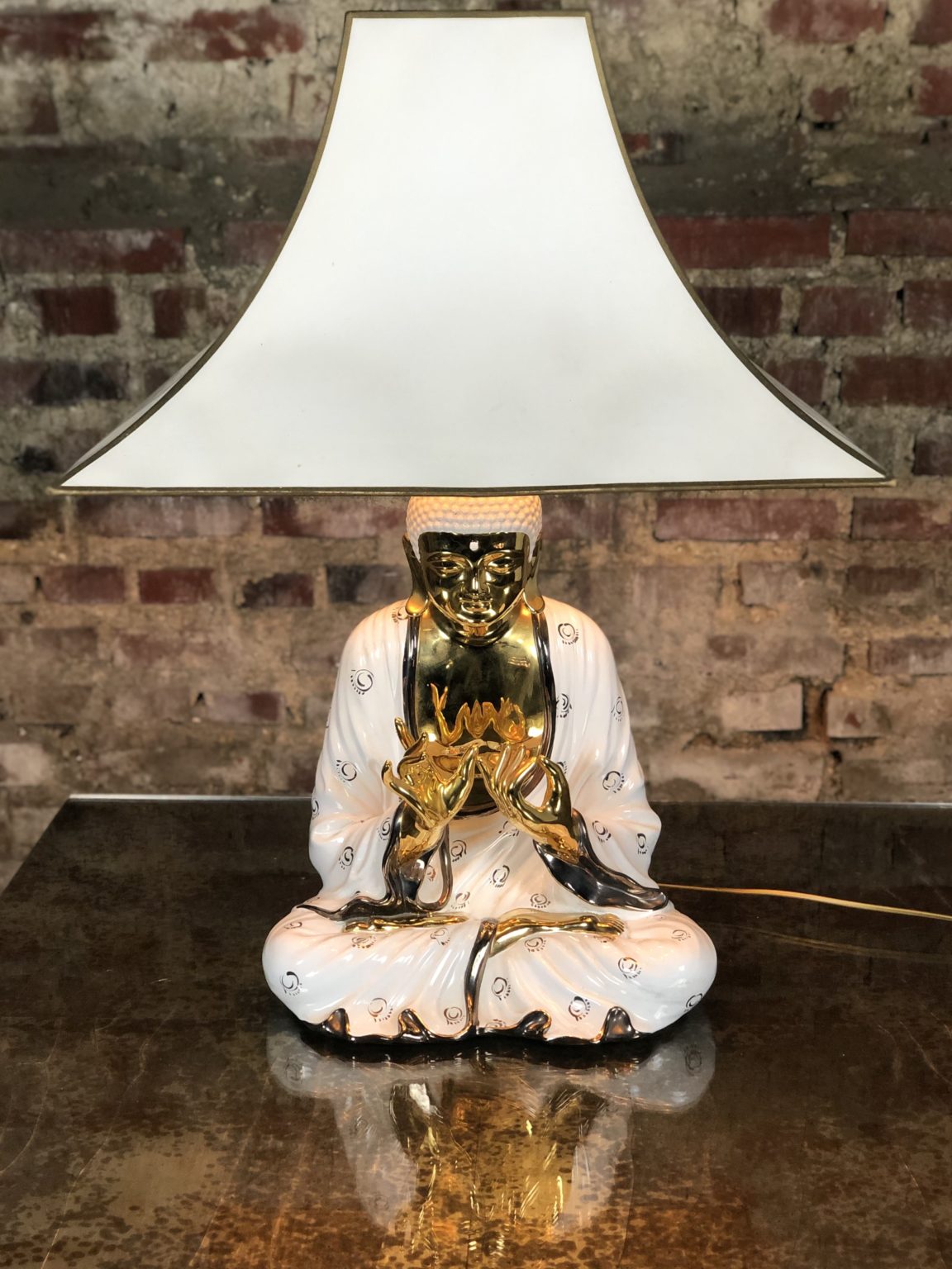 Lampe Buddha en céramique Italie années 1970 Brocante De La Ferme