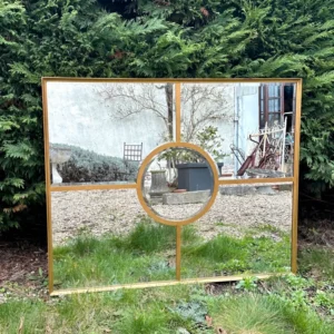 Alternative view of Glace / miroir fenêtre biseauté à pareclose doré