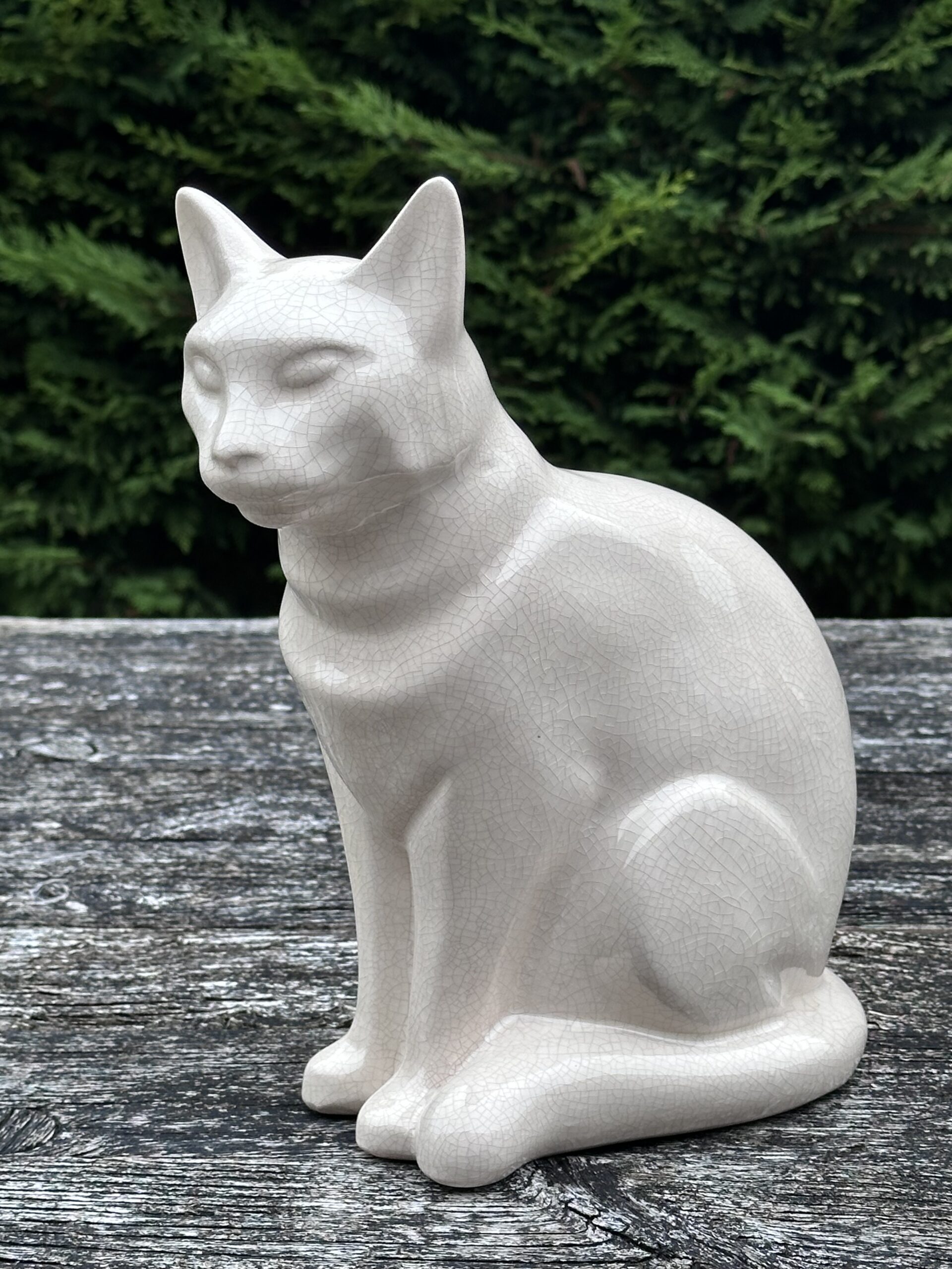 Chat en céramique craquelée Ht 27 cm