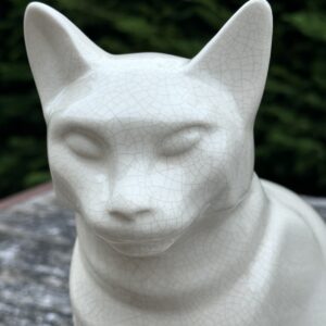 Alternative view of Chat en céramique craquelée Ht 27 cm