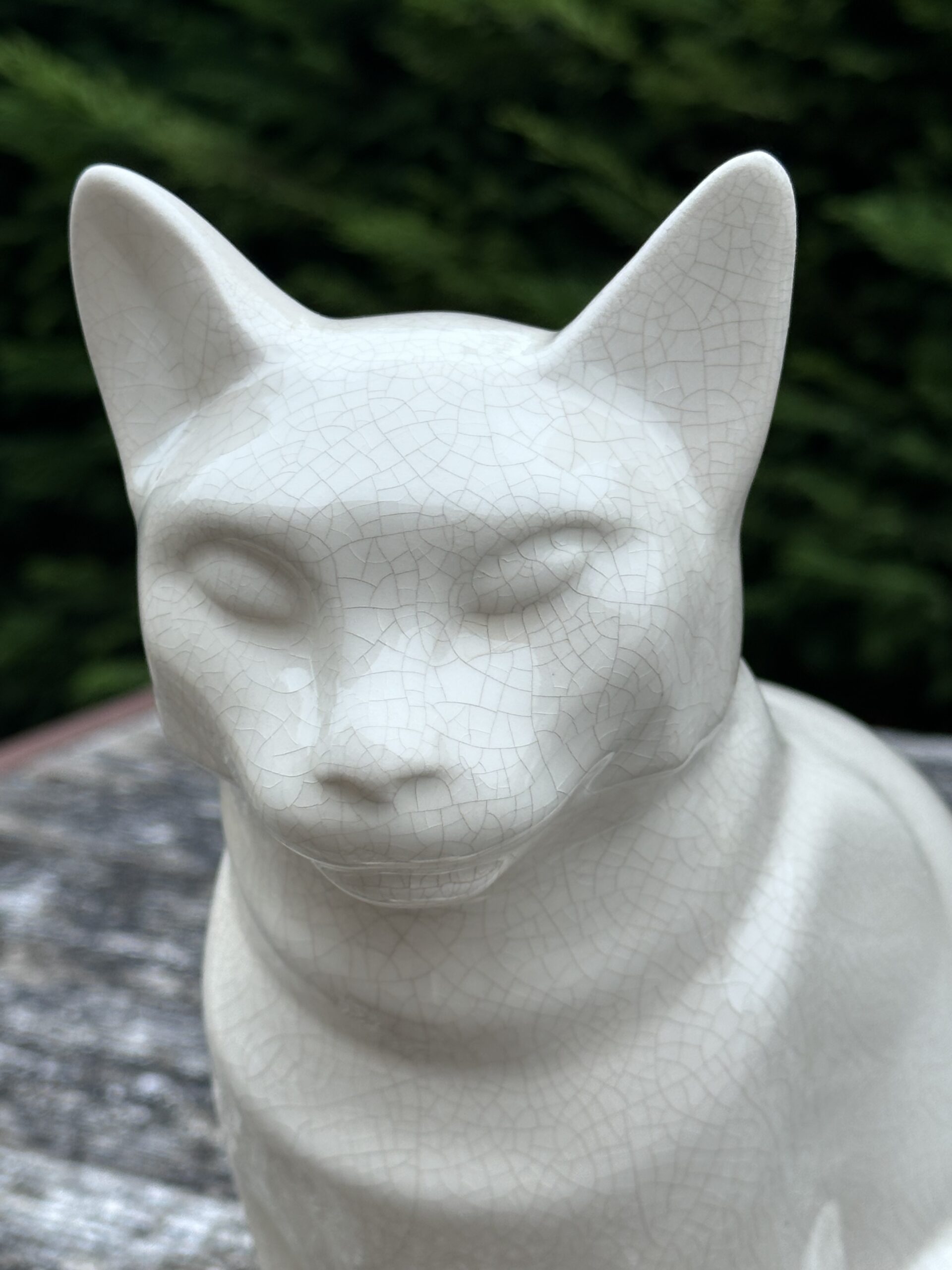 Chat en céramique craquelée Ht 27 cm – Image 2