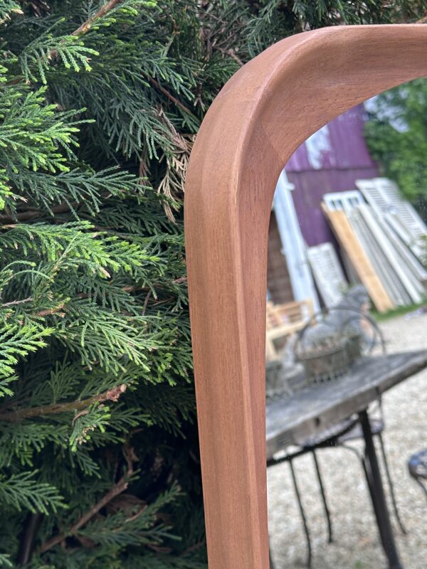Miroir scandinave en bois brut teinte miel 122x90 cm – Image 9