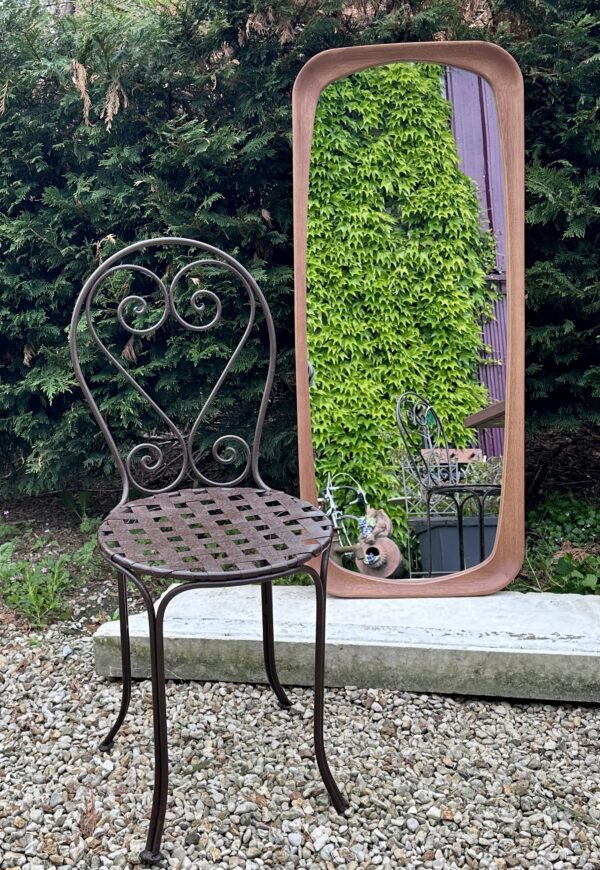 Miroir scandinave en bois brut teinte miel 122x90 cm – Image 15