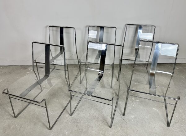 Chaises (série de 6) Filglass par Jacques Charpentier 1971'S – Image 6