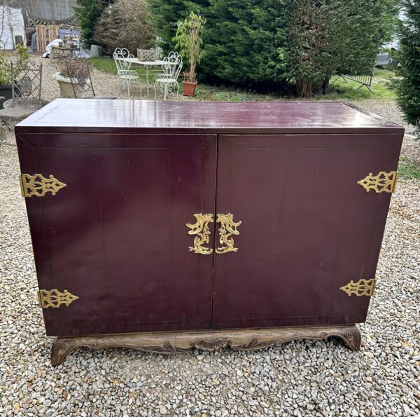 Meuble buffet en bois laqué et laiton 1950'S – Image 6