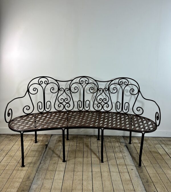 Banc corbeille en fer forgé – Image 2