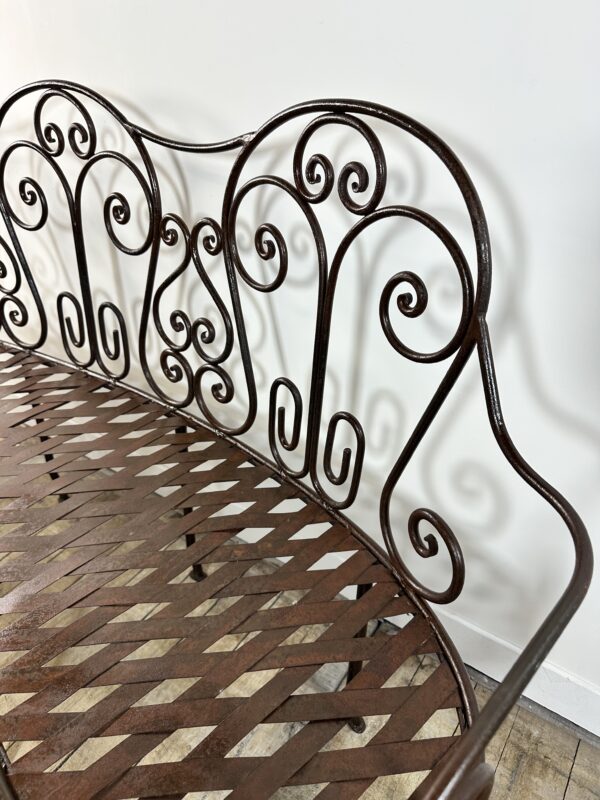 Banc corbeille en fer forgé – Image 4