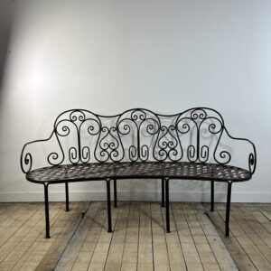 Banc corbeille en fer forgé