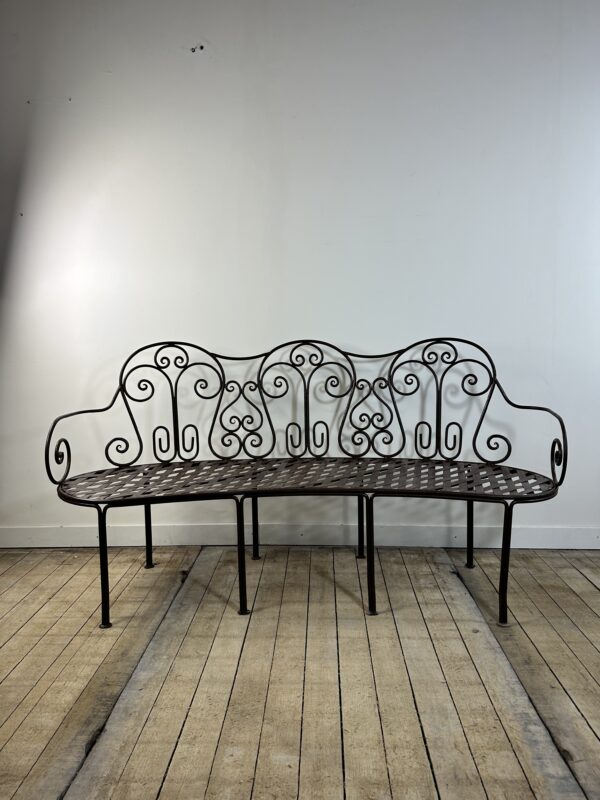 Banc corbeille en fer forgé