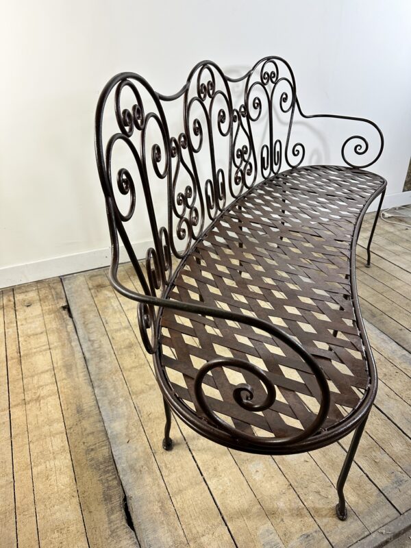 Banc corbeille en fer forgé – Image 9