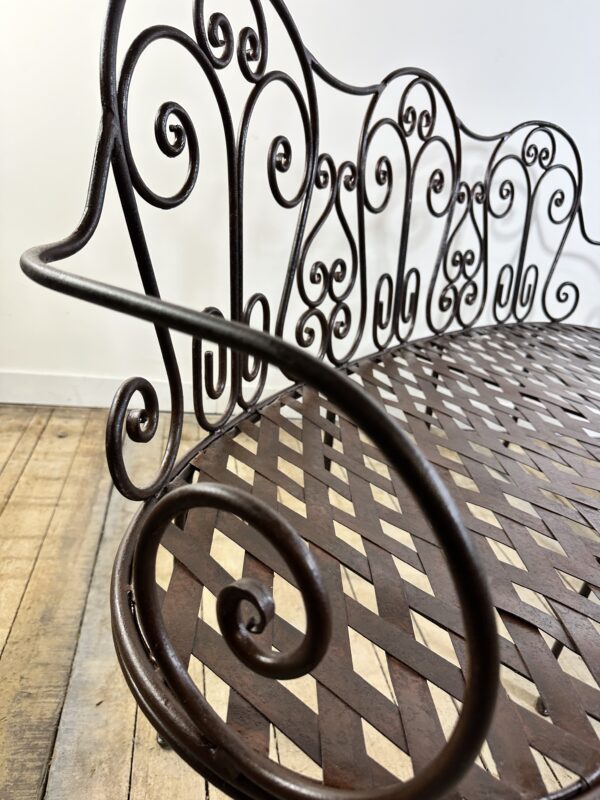 Banc corbeille en fer forgé – Image 10