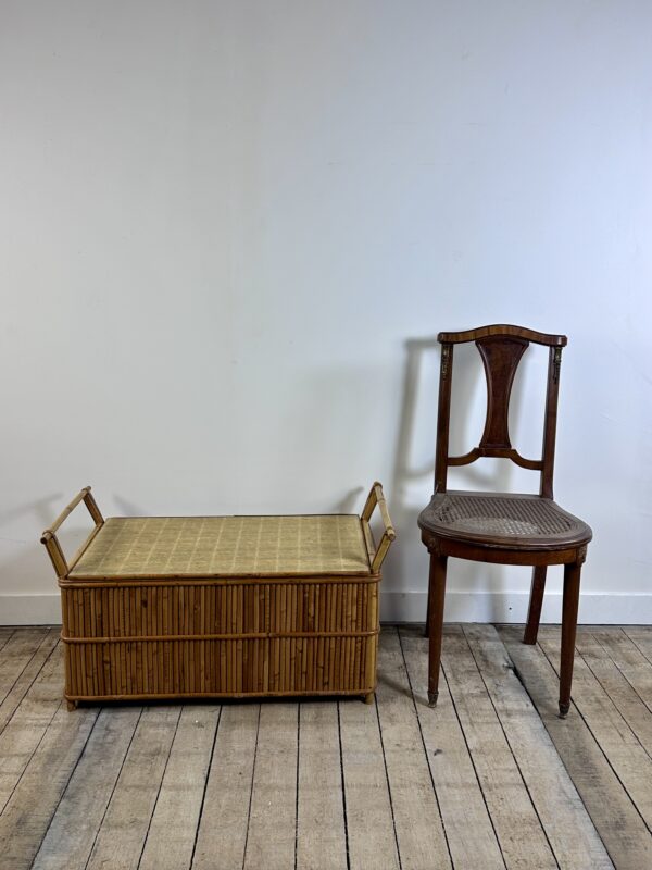 Banc Coffre de rangement en rotin vintage 1960 – Image 11