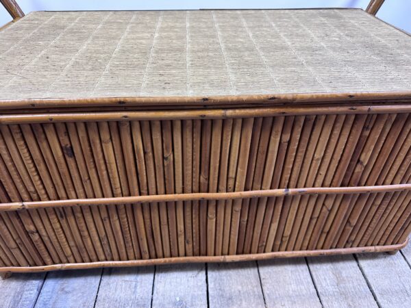 Banc Coffre de rangement en rotin vintage 1960 – Image 7