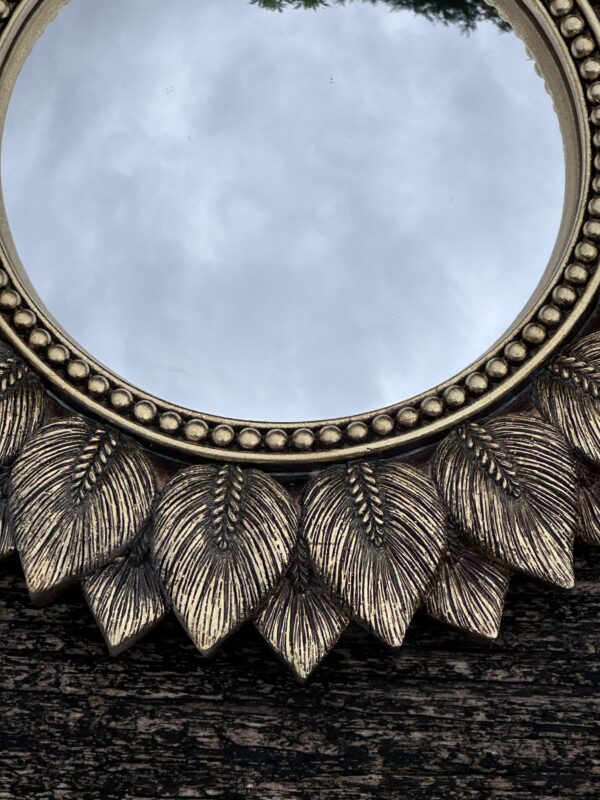 Miroir Feuilles avec oeil de sorcière Diam 24 cm – Image 2