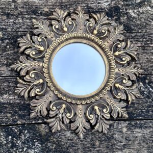 Miroir Lysiane doré patiné Diam 30 cm