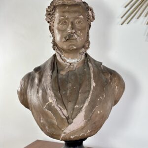 Buste en terre cuite gentilhomme époque Napoléon III signé Scoto