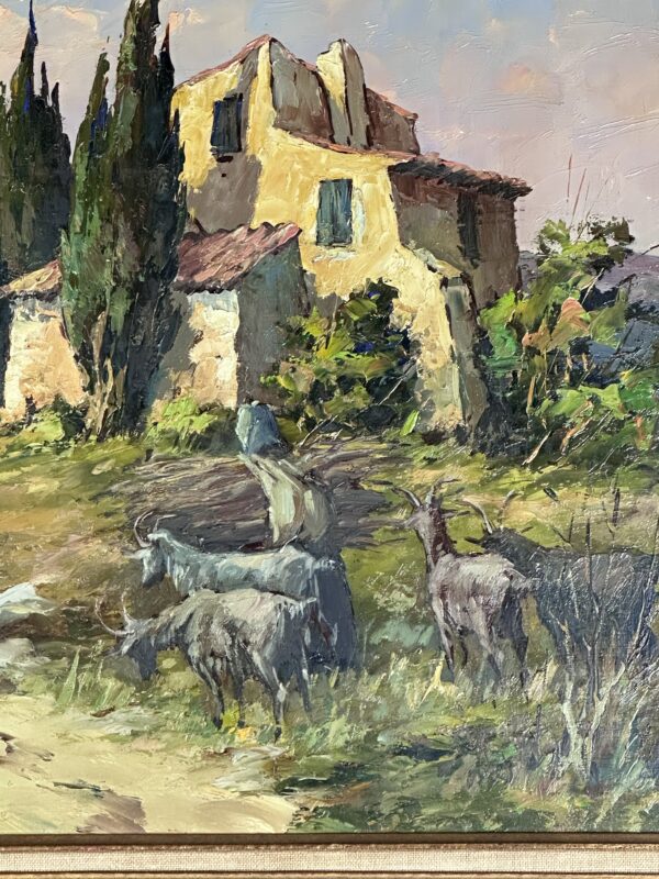 Peinture huile sur panneau "Scène provençale" par Georges Car – Image 2