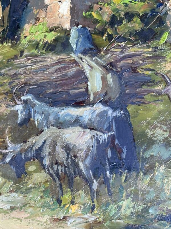 Peinture huile sur panneau "Scène provençale" par Georges Car – Image 5
