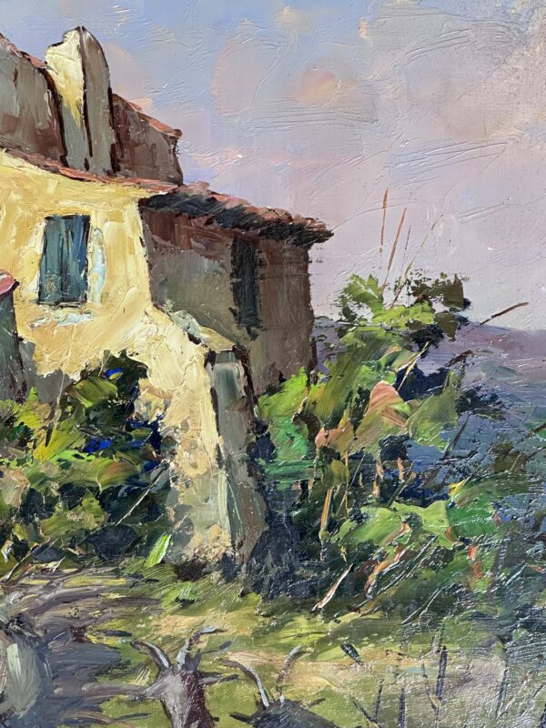 Peinture huile sur panneau "Scène provençale" par Georges Car – Image 8