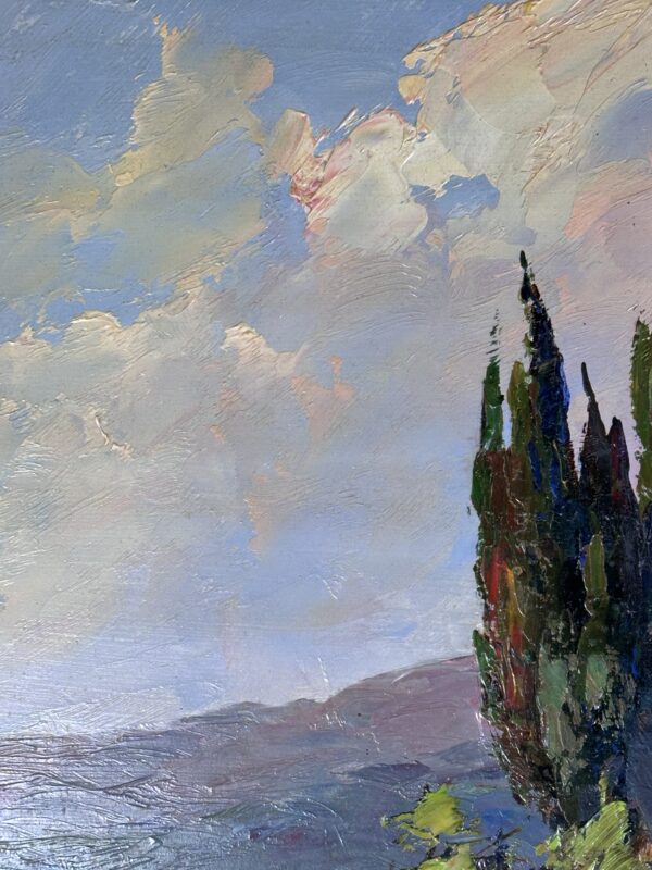Peinture huile sur panneau "Scène provençale" par Georges Car – Image 10