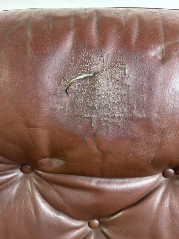 Fauteuil et son ottoman en cuir par GÖTE MÖBLER Suède 1960 – Image 12