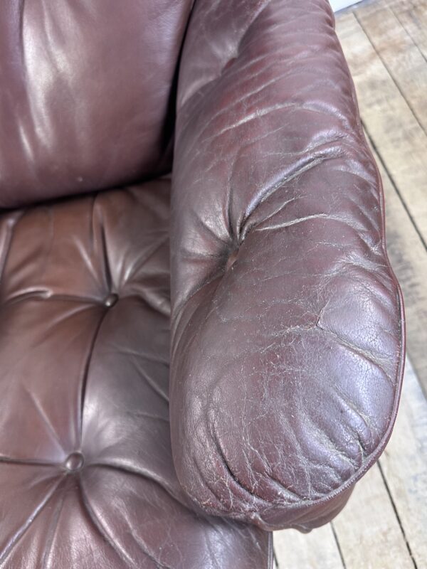 Fauteuil et son ottoman en cuir par GÖTE MÖBLER Suède 1960 – Image 11