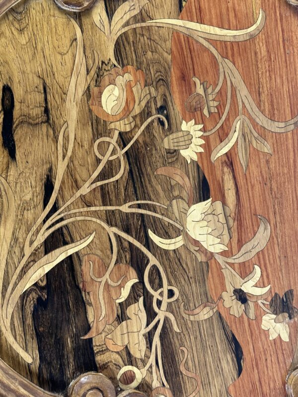 Guéridon aux libellules de style Gallé Art nouveau en marqueterie – Image 7
