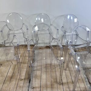 Chaises fauteuils (série de 6) Kartell modèle Ghost par P.Starck