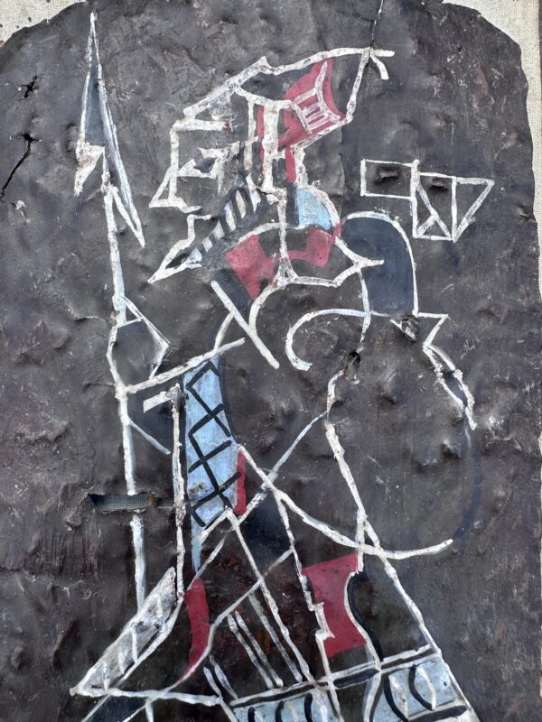 Tableau Epreuve sur métal "Le guerrier" par Helen MAI vintage 1960 – Image 2