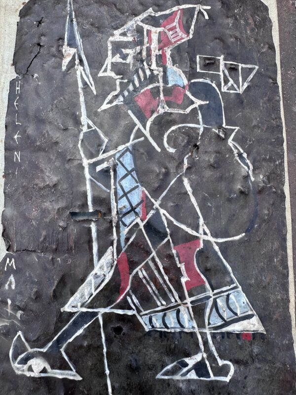 Tableau Epreuve sur métal "Le guerrier" par Helen MAI vintage 1960 – Image 6