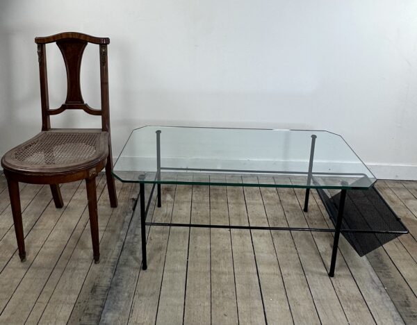 Table basse en métal et verre Gérard GUERMOMPREZ 1956 – Image 7