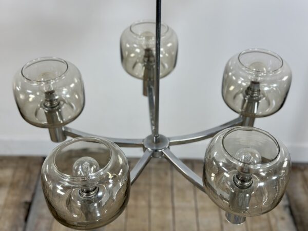 Lustre métal chromé vintage 70'S par Gaetano Sciolari – Image 3