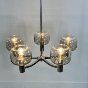 Lustre métal chromé vintage 70'S par Gaetano Sciolari