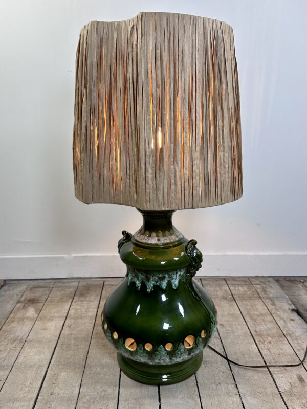 Lampe en céramique vert nuancé vintage 1960 – Image 8