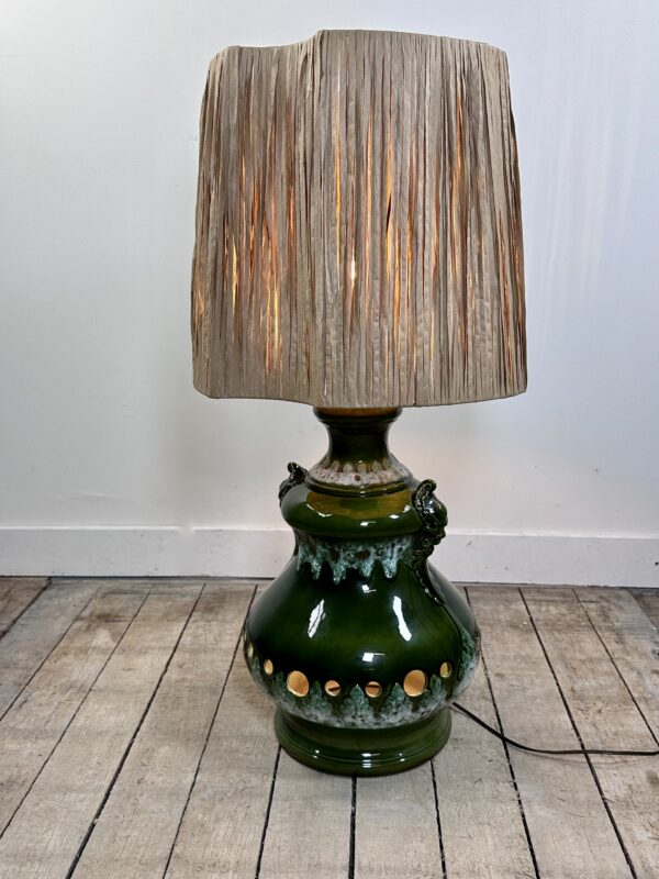 Lampe en céramique vert nuancé vintage 1960 – Image 3