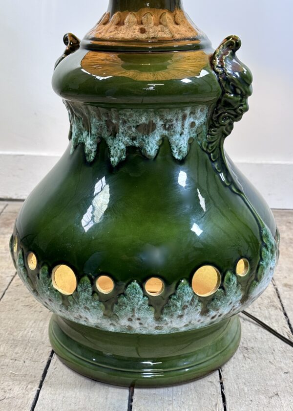 Lampe en céramique vert nuancé vintage 1960 – Image 7