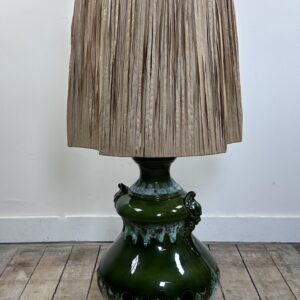 Lampe en céramique vert nuancé vintage 1960
