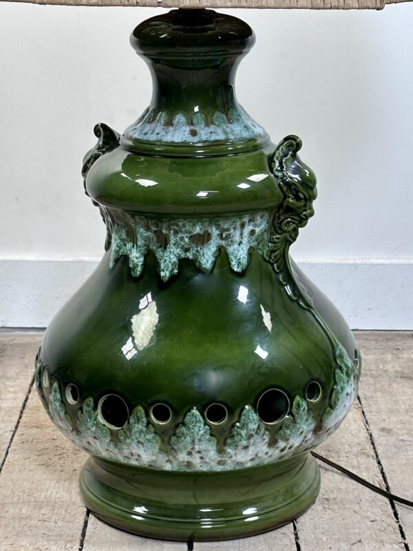 Lampe en céramique vert nuancé vintage 1960 – Image 2