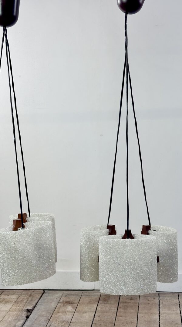 Lustre scandinave en teck et perspex vintage 1960 – Image 8