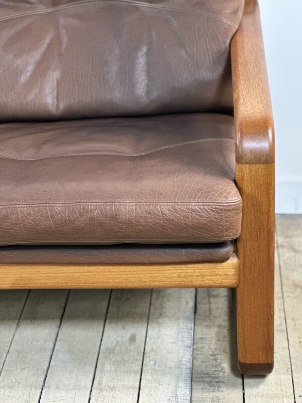 Canapé scandinave en teck et cuir Hostelbro Danemark 1970 – Image 6