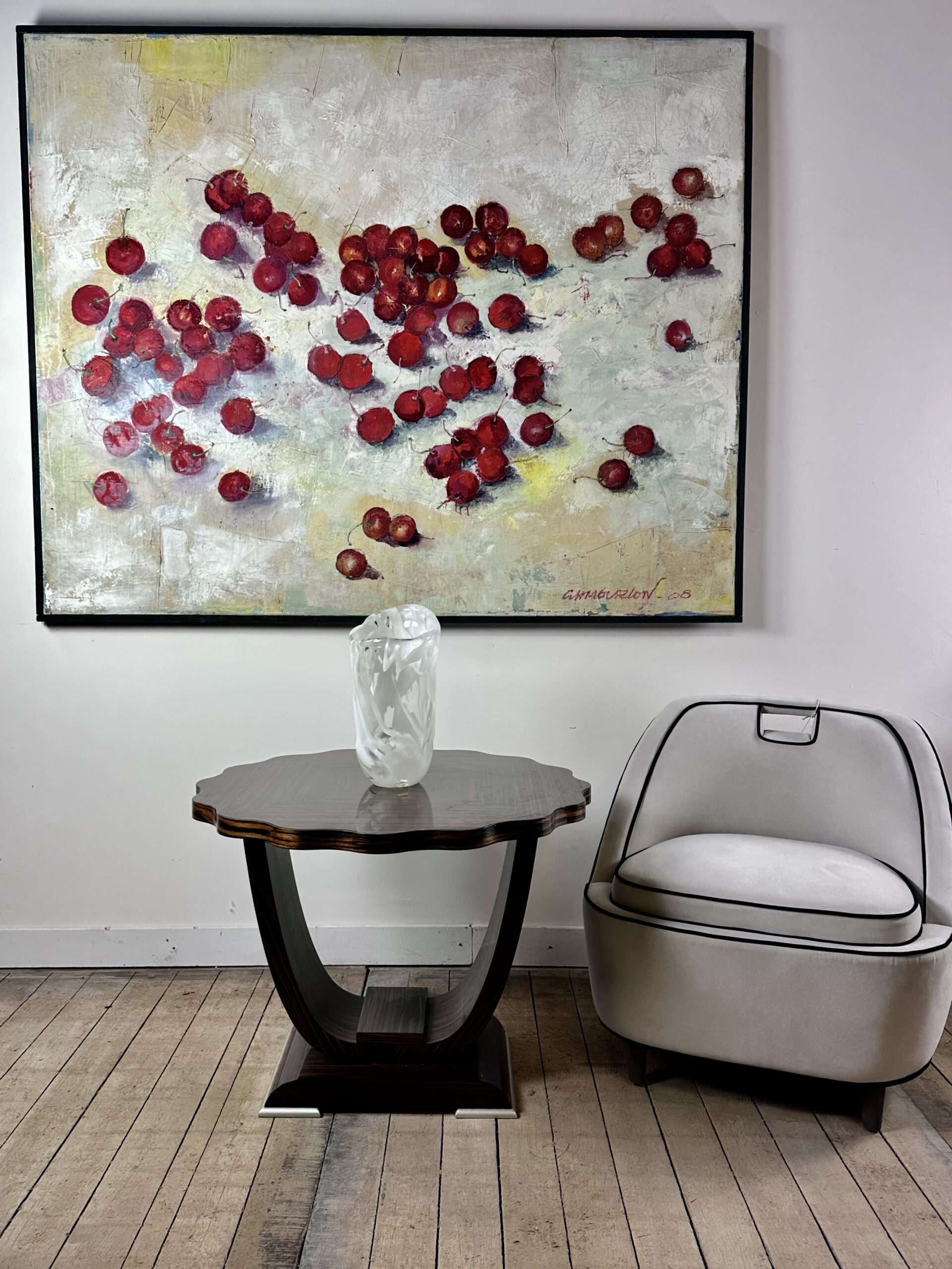 Table guéridon époque Art Déco en Ebène de Macassar 1930 – Image 6