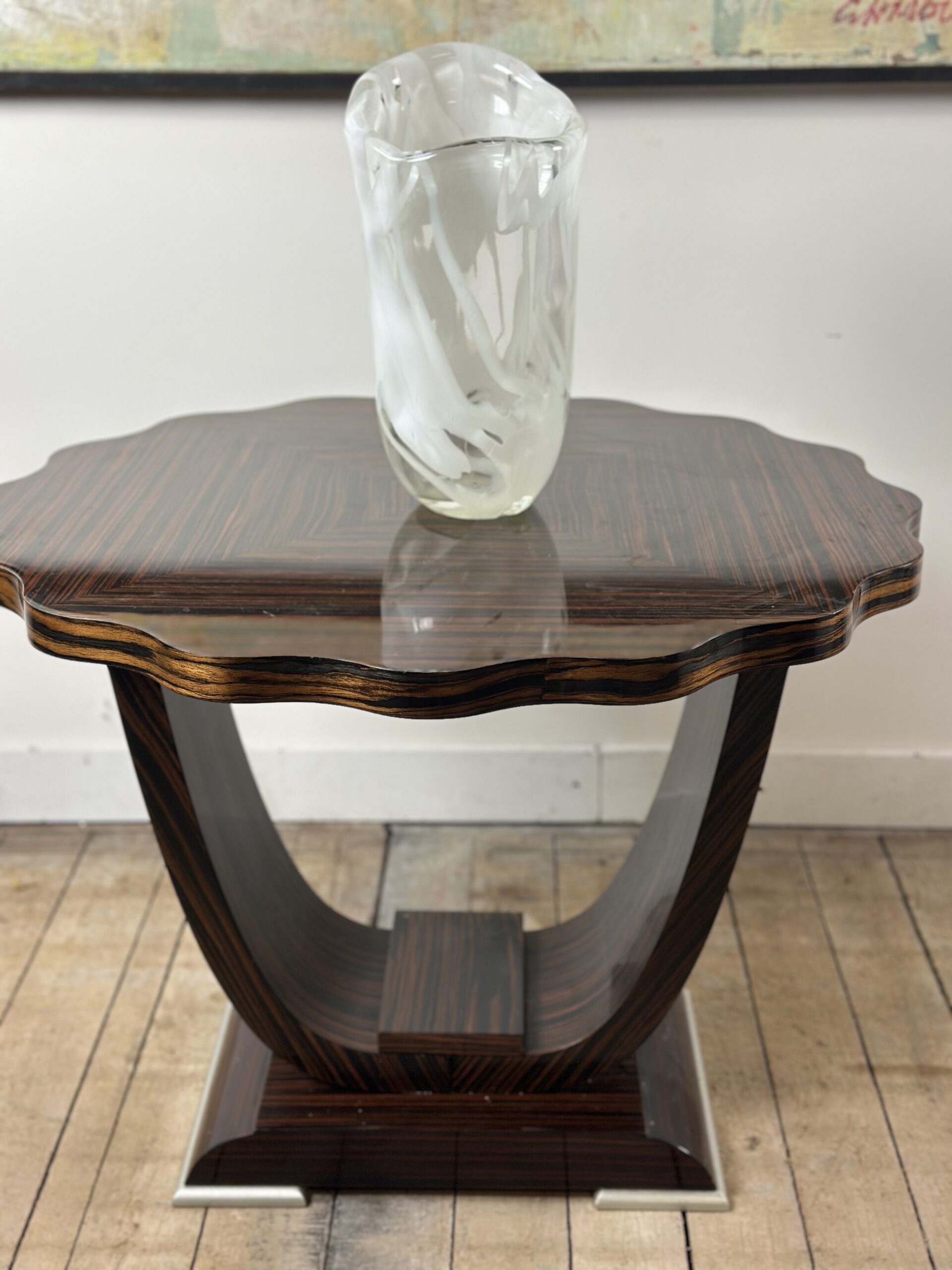 Table guéridon époque Art Déco en Ebène de Macassar 1930 – Image 7