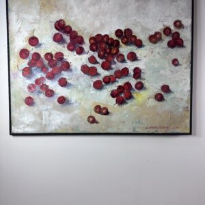 Tableau peinture huile sur toile " Les cerises" signé G. MOURLON