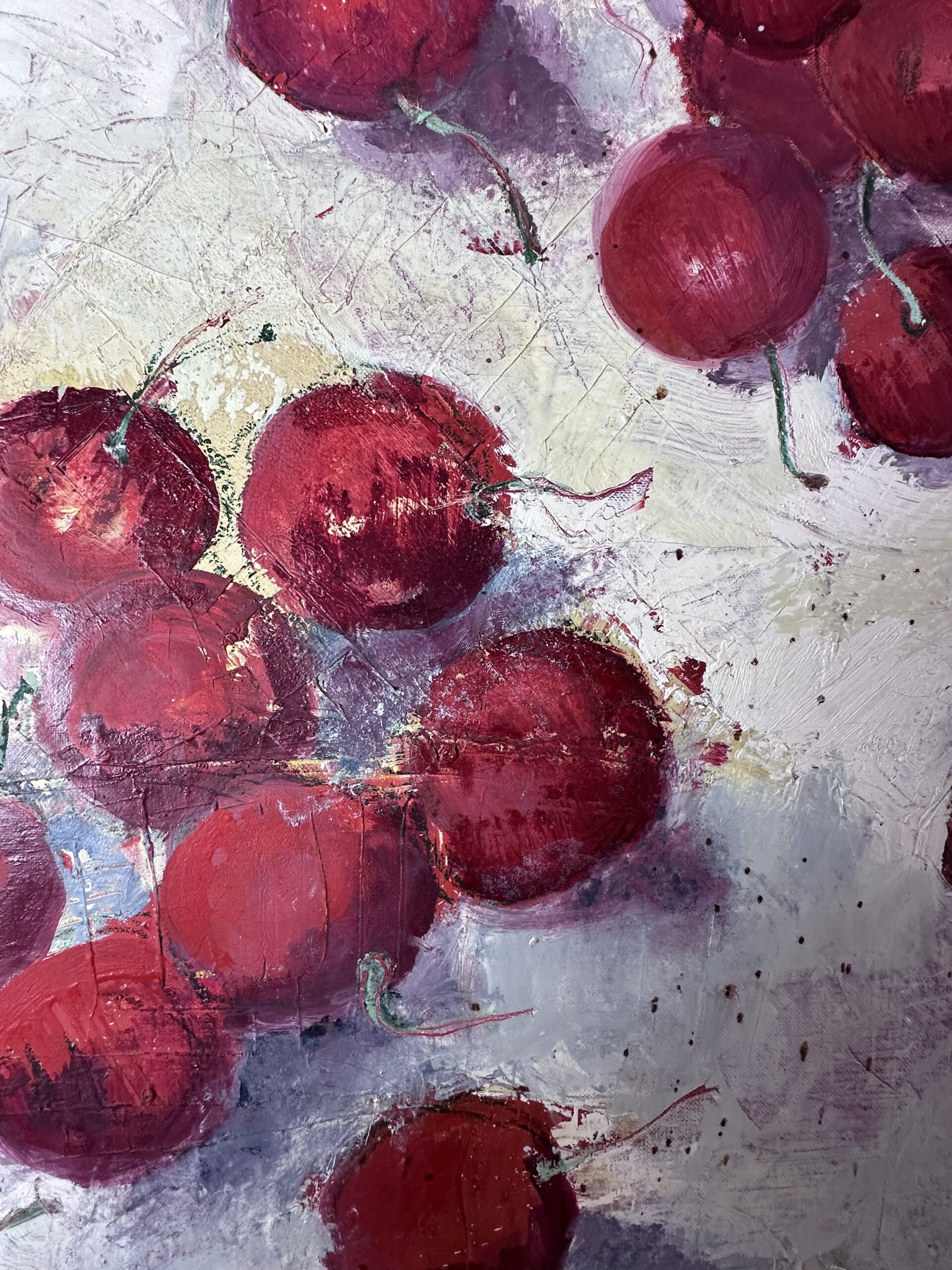 Tableau peinture huile sur toile " Les cerises" signé G. MOURLON – Image 3