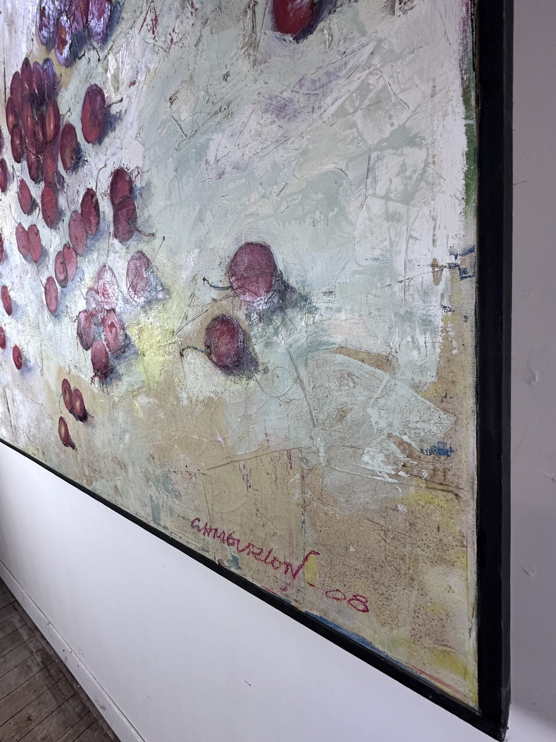 Tableau peinture huile sur toile " Les cerises" signé G. MOURLON – Image 7