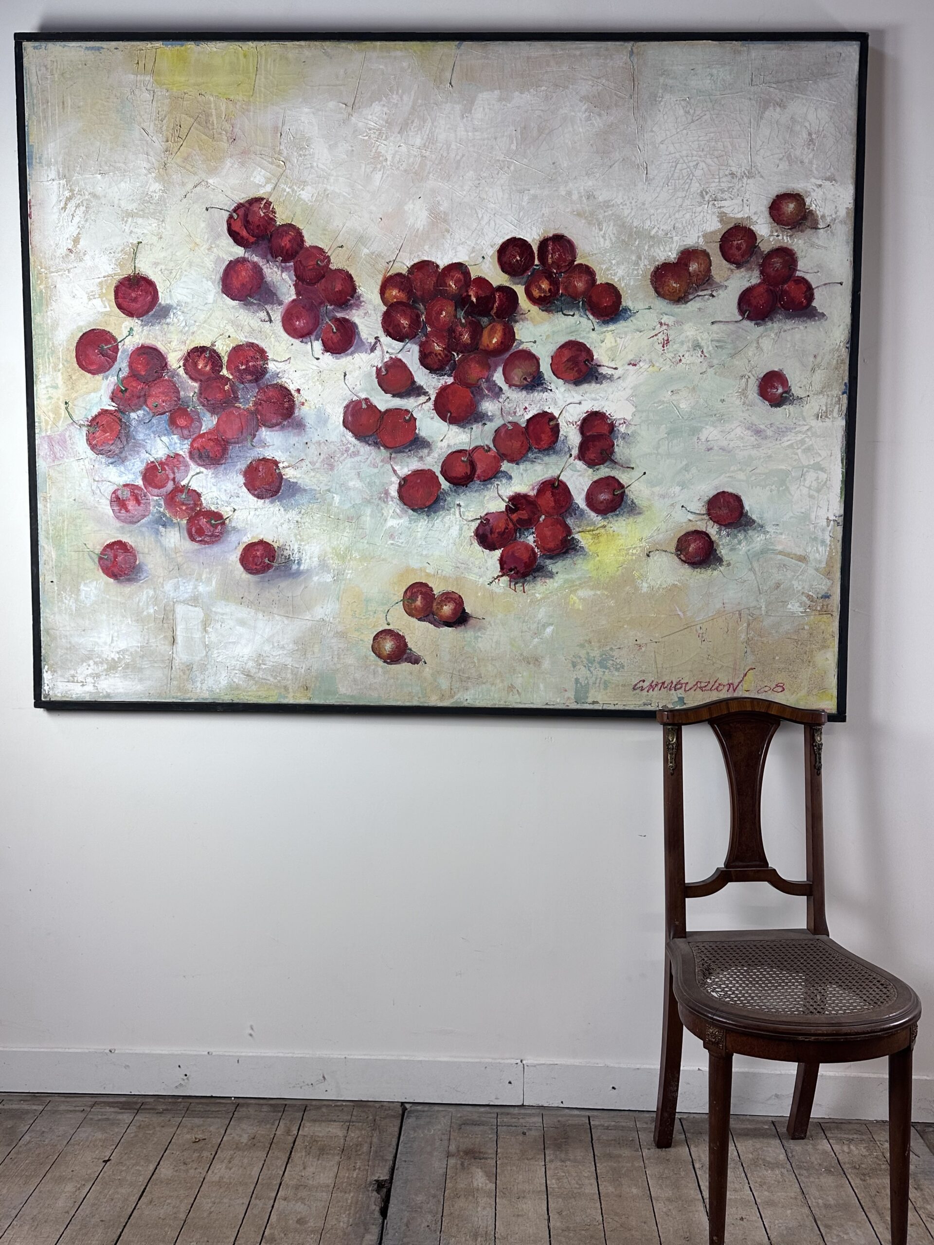 Tableau peinture huile sur toile " Les cerises" signé G. MOURLON – Image 8