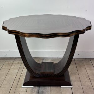 Table guéridon époque Art Déco en Ebène de Macassar 1930