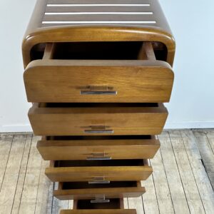 Alternative view of Meuble de rangement / chiffonnier Monaco de style Art déco en bois et chrome