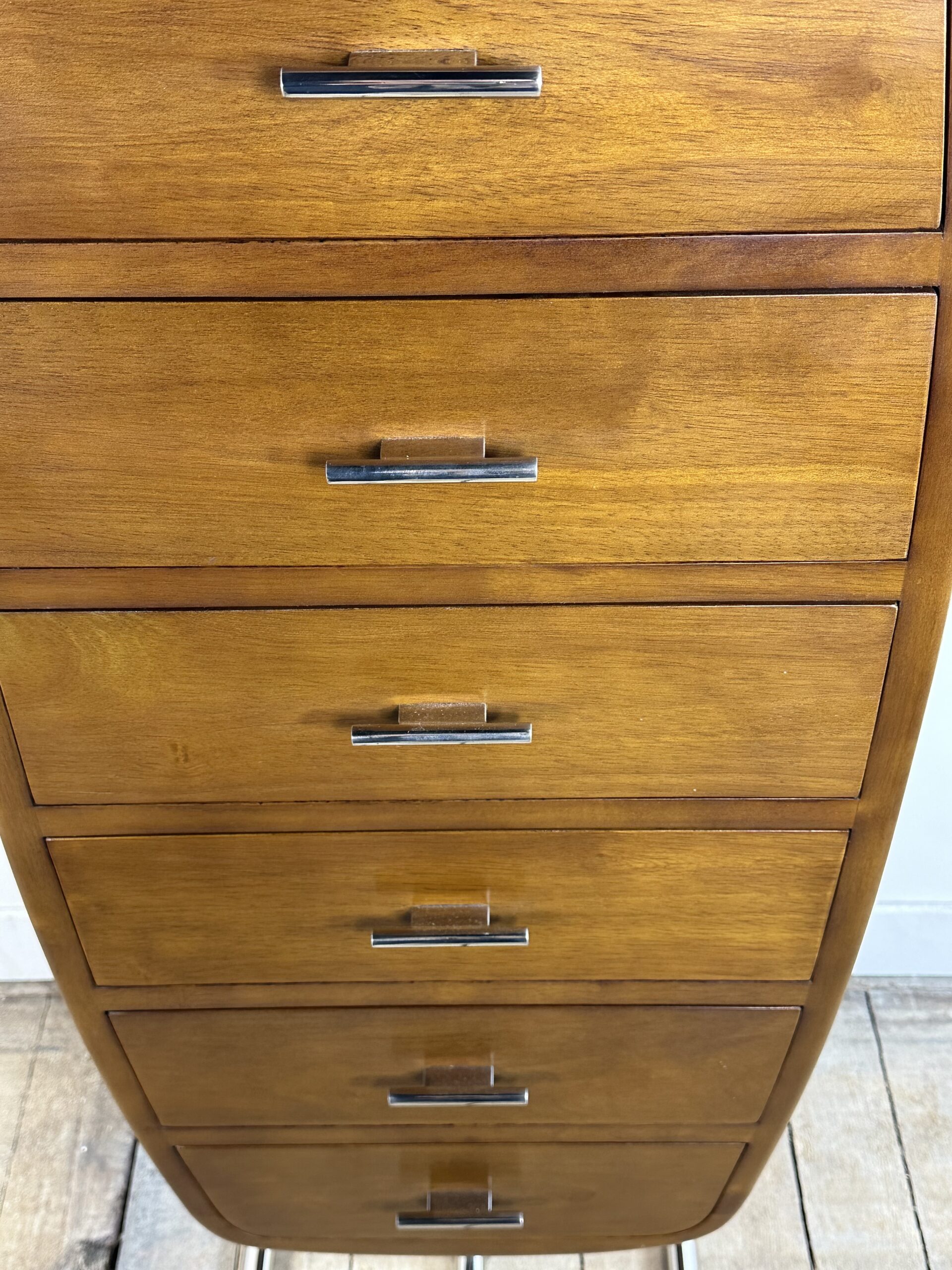 Meuble de rangement / chiffonnier Monaco de style Art déco en bois et chrome – Image 8