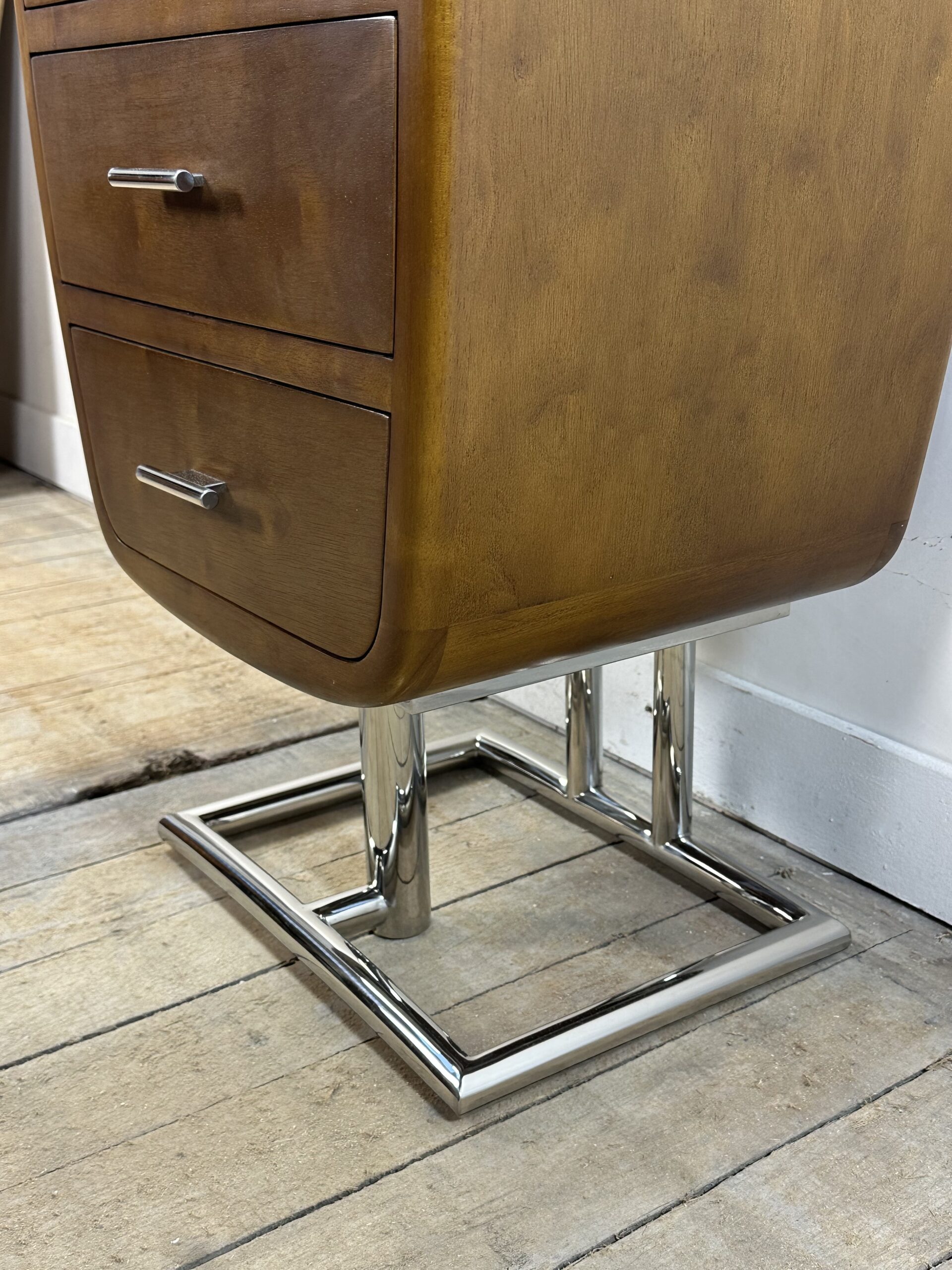 Meuble de rangement / chiffonnier Monaco de style Art déco en bois et chrome – Image 6